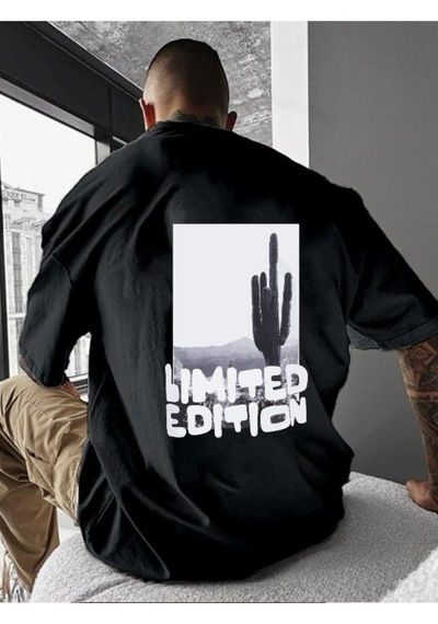 Lımıted Edıtıon Baskılı Oversize Tişört SIYAH