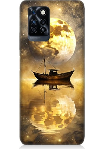 İnfinix Note 10 Pro Uyumlu Ay Ve Tekne Desenli Silikon Kılıf