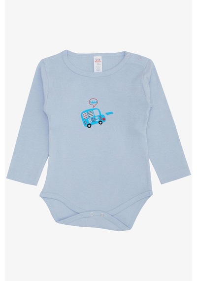 Breeze Erkek Bebek Çıtçıtlı Zıbın Body Araba Baskılı 9 Ay-3 Yaş, Açık Mavi-açık Mavi Açık Mavi