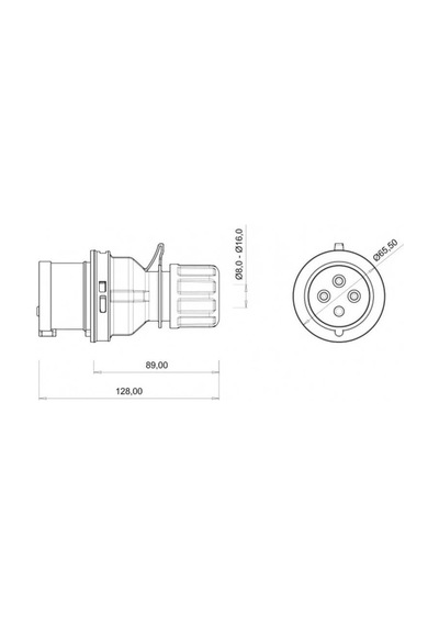 Bemis (bc1-1504-2011) Cee Norm 4*16a Düz Fiş