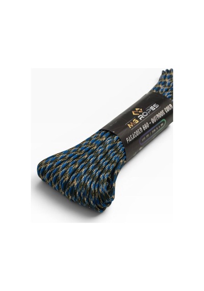 Mg Ropes Bileklik Ve Outdoor Polyester Paracord İp 4 Mm 660 Lb 30 Metre Mavi Haki Gold Desen 10 Çekirdek