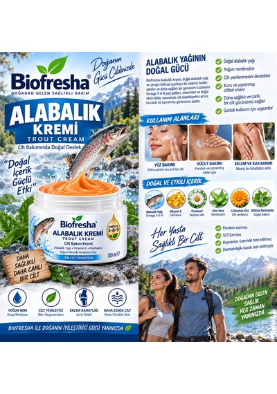 Biofresha Alabalık Teskin Bakım Acı Giderici Masaj Kremi 100 Ml