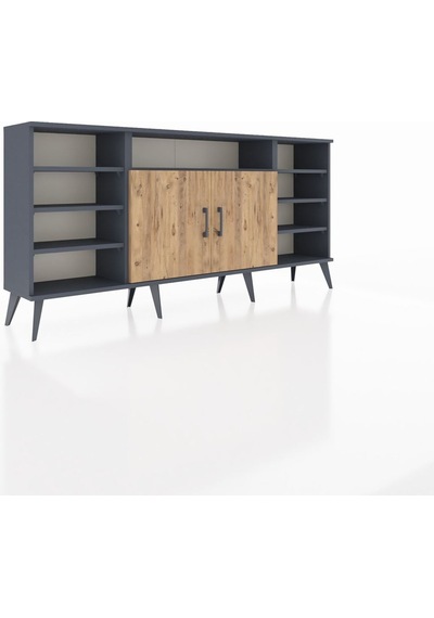 Arges Konsol 8 Raflı 2 Kapaklı 176x30x83 Antrasit-çam/antrasit Çam/antrasit Arges Konsol 8 Raflı 2 Kapaklı 176x30x83 Antrasit-çam/antrasit Çam/antrasit