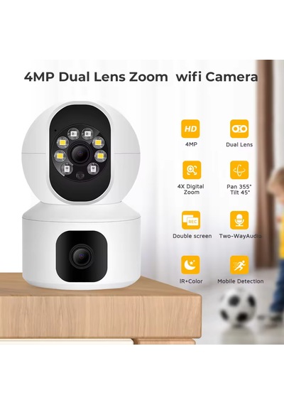 Yeni Nesil Çift Lens Biri Sabit Biri Hareketli Güvenlik Kamerası