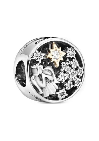 Nur Silver Melek Detay Yuvarlak Gümüş Charm Nur-bl00116