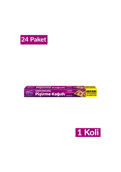 Hazır Kesilmiş Pişirme Kağıdı 16 Lı 42 X 37 Cm 24 Paket 1 Koli