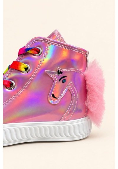 Nese Shoes Manifest, Unicorn Baskılı Kız Çocuk Işıklı Sneaker.spor Ayakkabı Pembe