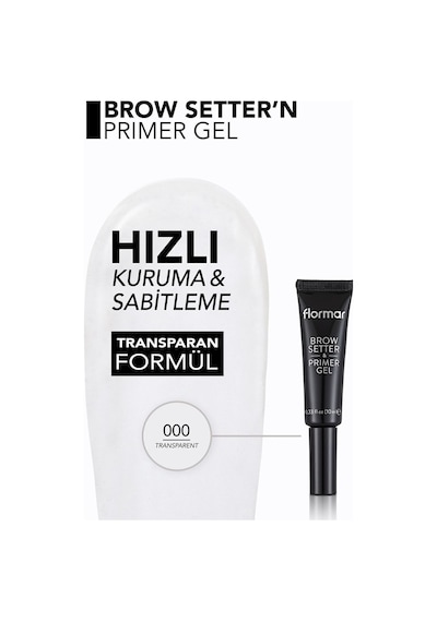 Flormar Brow Setter & Primer Kaş Sabitleyici Jel 000 (Transparan)