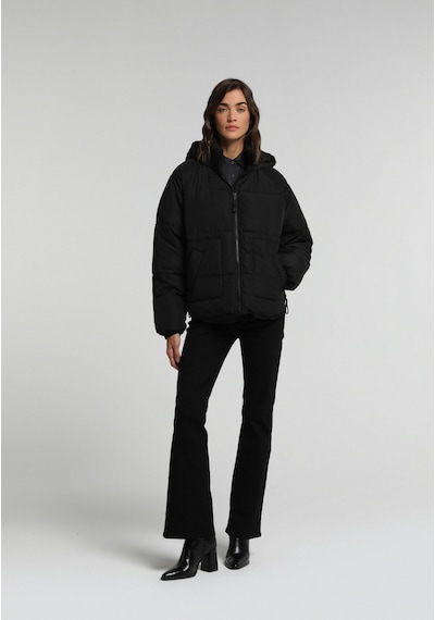 Colin's Colins Regular Fit Kapüşonlu Fermuarlı Astarlı Su Geçirmez Kadın Siyah Mont Cl1081512 Q1.v1 Blk