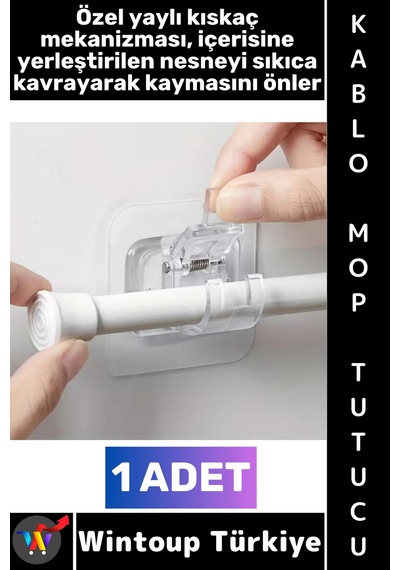 Askı Kendinden Yapışkanlı Mutfak Banyo Masa Üstü Araç İçi Şeffaf Estetik Çok Amaçlı Yaylı Kıskaçlı Çok Renkli