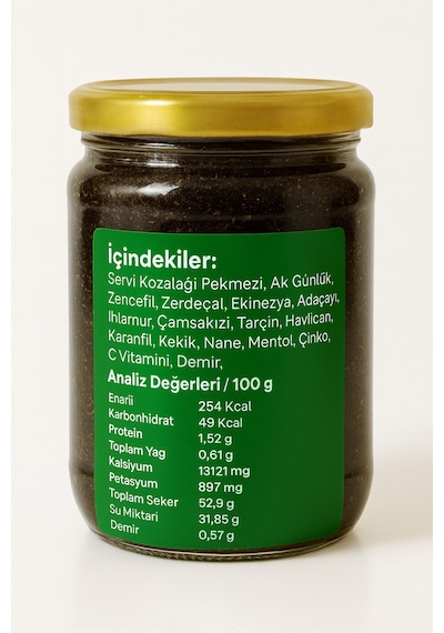 Kozalak Macunu 240 Gr - Servi Kozalağı, Ak Günlük, Zencefil, Zerdeçal, Çamsakızı, Tarçın, Havlıcan