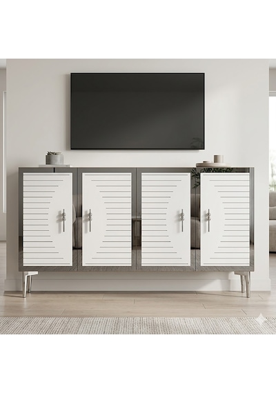 Ka1207bs Tuna Konsol Ve Tv Sehpası Beyaz-silver 120cm