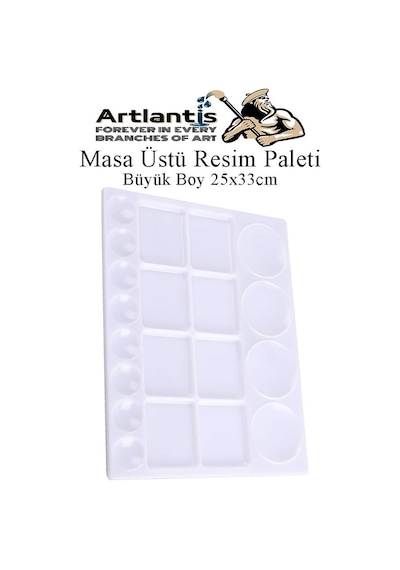 Masa Üstü Resim Paleti 1 Adet 20 Hazneli Boya Paleti 25x33 Cm Sanatsal Boyalar İçin Büyük Palet Akrilik Boya Yağlı Boya Guaj Boya