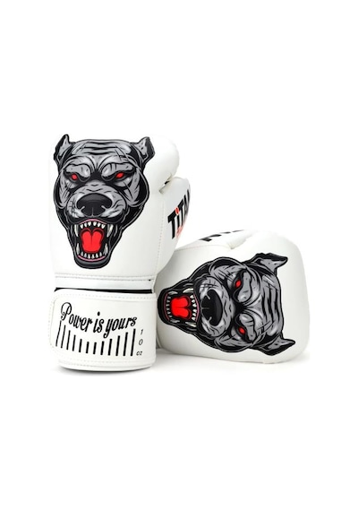 Titan Sport Beyaz Pitbull Siyah Desenli Fgr Model-6 Boks Eldiveni Çok Renkli
