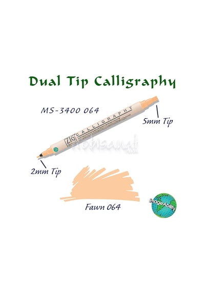 Zig Calligraphy Çift Uçlu Kaligrafi Kalemi 2 Mm + 5 Mm 064 Fawn