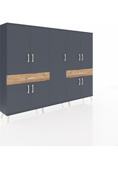 Arges Dolap 12 Raflı 2 Çekmeceli 8 Kapaklı 220x30x163 Antrasit-antrasit/çam Antrasıt/atlas Çam - Antrasıt Arges Dolap 12 Raflı 2 Çekmeceli 8 Kapaklı 220x30x163 Antrasit-antrasit/çam Antrasıt/atlas Çam - Antrasıt
