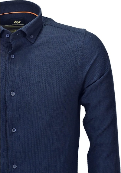 Erkek Silim Fit Spor Gofre Uzun Kol Gömlek Bgl-st03898 001