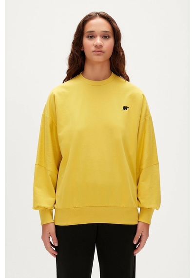 Bad Bear Phoebe Crewneck Cider Sarı Kadın Sweatshirt Siyah