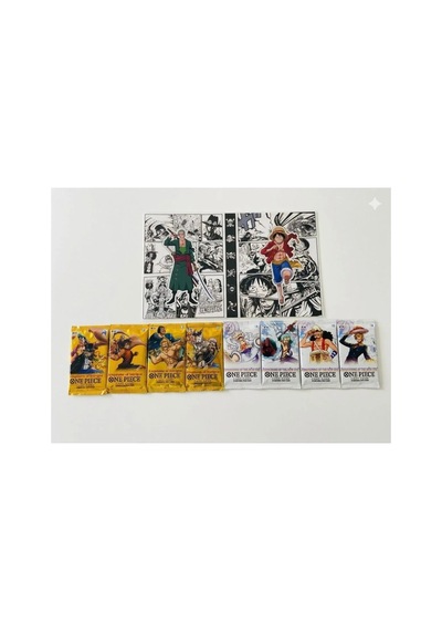 Cantex Tech One Piece Card Game Booster 4 White+4 Yellow Pack 4 Paket Trading Cards - 80 Kart +albüm