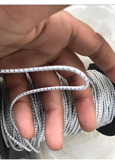 10 Metre 3mm Iskota Halat Çadır Branda Tente Yük Bağlama Gerdirme Beyaz - Mavi