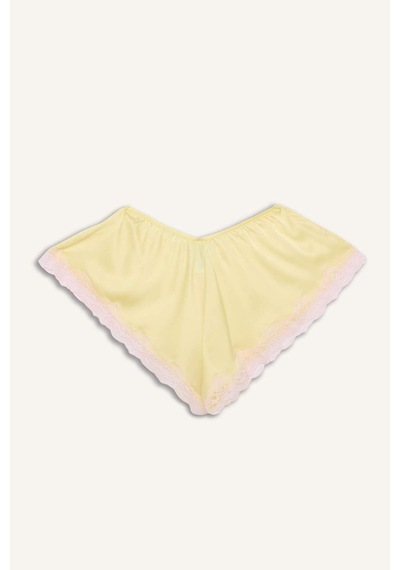 Defacto Dantelli Şort Pijama Altı H1353ax26smyl83 Sarı-yl83