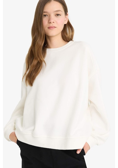 Defacto Oversıze Basıc Sweatshirt A4177AX23WN Beyaz