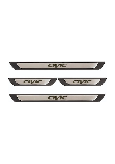 Honda Civic 2012-2014 Modeller Old Krom Kapı Eşiği 4 Parça Paslanmaz Çelik