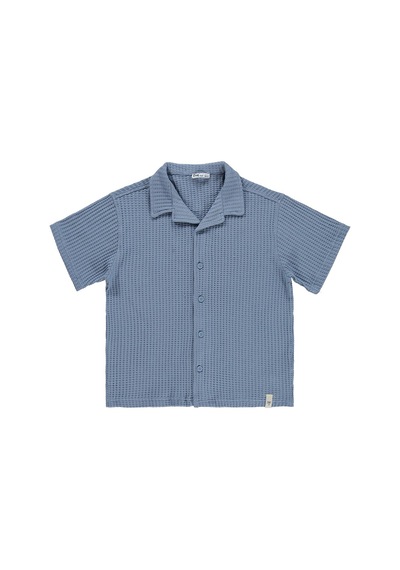 Civil Boys Basic Waffle 10-13 Yaş Gömlek - Mavi Açık İndigo