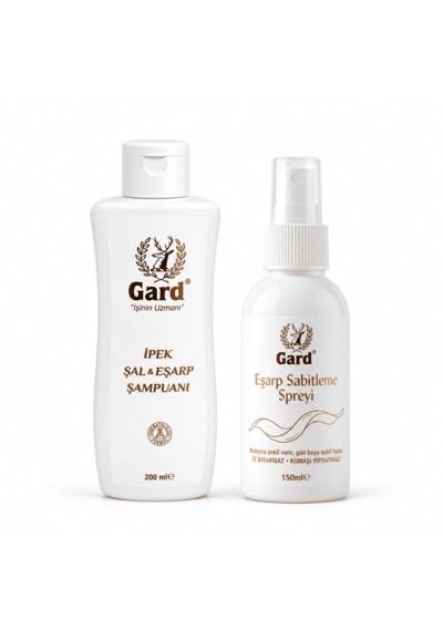 Gard Eşarp Bakım Seti - İpek Şal Eşarp Şampuanı 200 Ml + Eşarp Sabitleme Spreyi 150 Ml