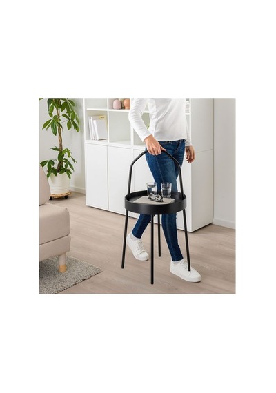 Ikea Burvık Yan Sehpa, Siyah, 38 Cm