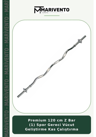 Premium 120 Cm Z Bar 1 Spor Gereci Vücut Geliştirme Kas Çalıştırma