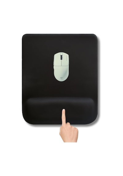 Mp02 - Dörtgen Bilek Destekli Mouse Pad Konfor, Kaymaz Taban, Ergonomik, Yumuşak, Ev,ofis Siyah