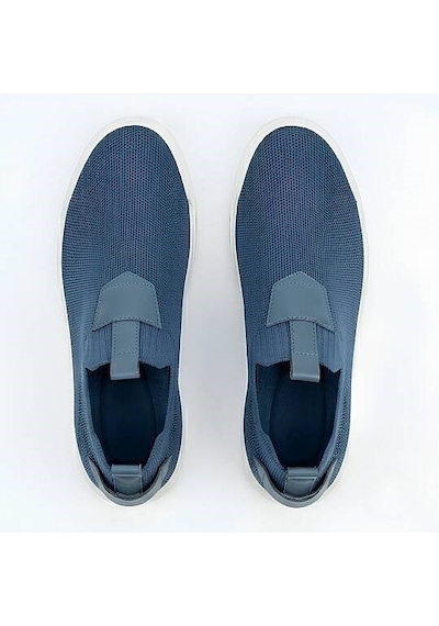 Daytex 4224 Erkek Slip-on - Full Triko Örgü Termo Taban Sneaker Mavi