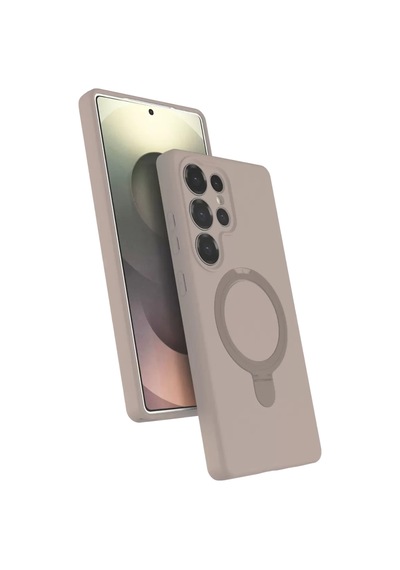 Newface Samsung Galaxy S25 Ultra Regal Magsafe Standlı Kapak - Çöl Titanyum Bej