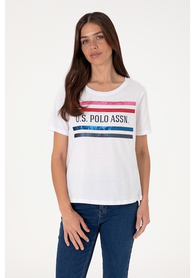 U.S. Polo Assn. Kadın Beyaz Bisiklet Yaka Tişört 50299762-VR013