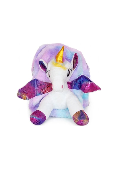 Akıllıelma-taros Kabartmalı Peluş Sırt Çantası Mavi Unıck Color Unıcorn Orta Boy 7698 Çok Renkli