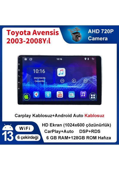 Toyota Avensıs 2003-2008 Yıl 6gb Ram 128gb Rom Carplay Multimedya
