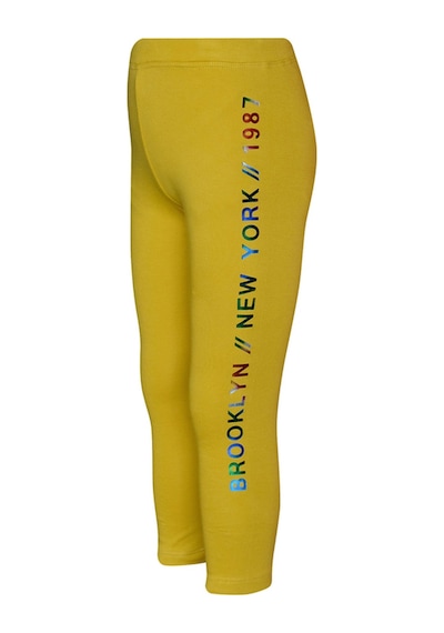 Lovetti Hardal Kız Çocuk Janjan New York Baskılı 40/1 Şardonlu Interlok Tayt 6603H005 Hardal