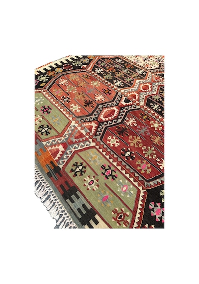 El Dokuma 155x300 Kök Boya %100 Yün Çift Kanat Malatya Kilimi  Teşhir Ürün