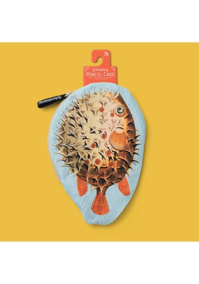 If Eclectionery Balon Balığı Desenli Pamuklu Fermuarlı Kalem Kutusu