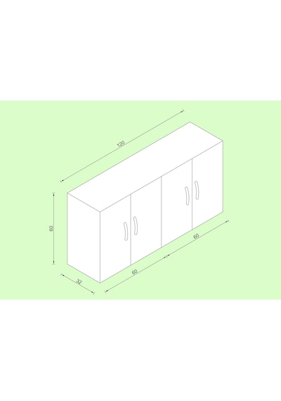 Kenzlife hazır mutfak merta crd 060*120*22 mutfak banyo dolabı kapaklı raflı