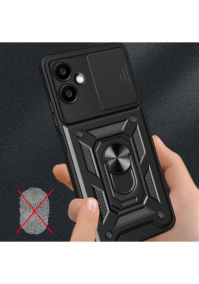 Samsung Galaxy Uyumlu A06 Kılıf Kamera Korumalı Sürgülü Yüzüklü Zırhtank