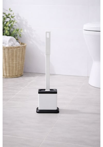 Silikon Tuvalet Fırçası Pratik Silikon Wc Klozet Fırçası Kare Beyaz S-220 beyaz