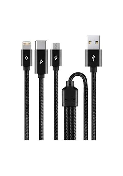 Ttec 2dk39s Alumicable Trio Şarj Kablosu 1mt. Usb-a - Usb-c / Lightning / Micro Usb