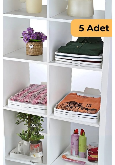 T-shirt Düzenleyici 5'li Set, Beyaz Beyaz