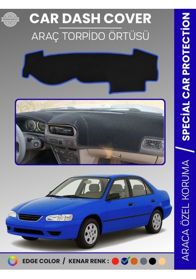 Toyota Corolla E110 1998-2002 Torpido Örtüsü Ön Göğüs Koruma Araca Özel Çatlamayı Önler Kaymaz - 672 Stiloto