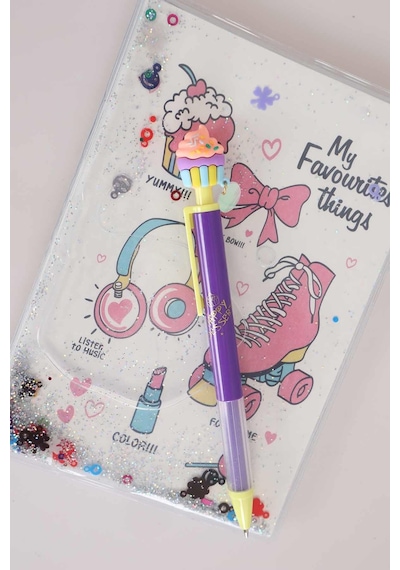 Dekomus İle Özel Tasarım Tekli Cupcake Başlıklı 0.7 Mm Versatil Uçlu Kalem Altın