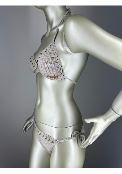 İvita Pul Detaylı Çok Tarz El Yapımı Tığ Örgüsü Bikini
