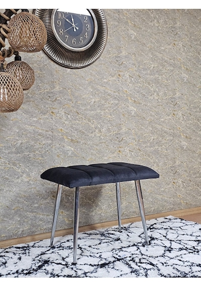 Krom Sivriltme Ayaklı 60 Cm Puf Bench - Puf - Bench - Oturak - Mu Çok Renki
