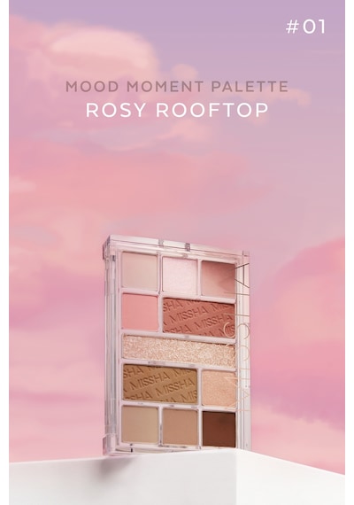 Missha Mood Moment Mat Ve Işıltılı Tonlar Barındıran Far Paleti 1 Rosy Rooftop